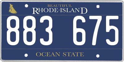 RI license plate 883675