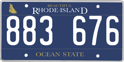 RI license plate 883676
