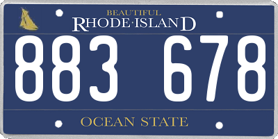 RI license plate 883678