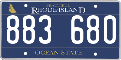 RI license plate 883680