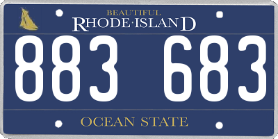 RI license plate 883683