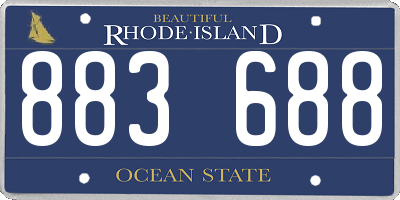RI license plate 883688