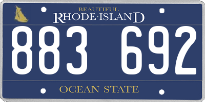 RI license plate 883692