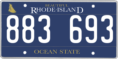RI license plate 883693