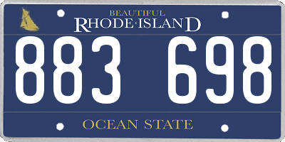 RI license plate 883698