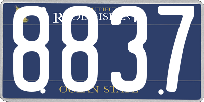 RI license plate 8837