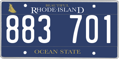 RI license plate 883701