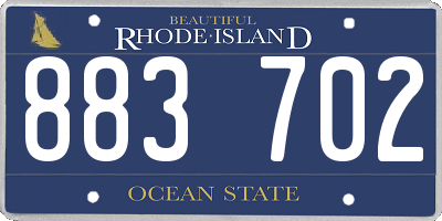 RI license plate 883702