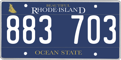 RI license plate 883703