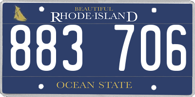 RI license plate 883706