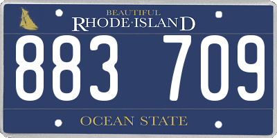 RI license plate 883709