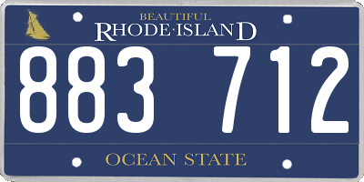 RI license plate 883712