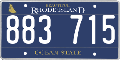 RI license plate 883715