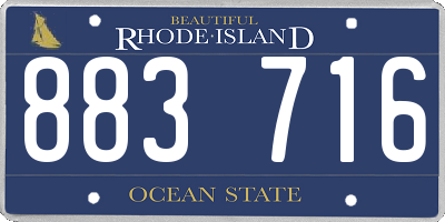 RI license plate 883716