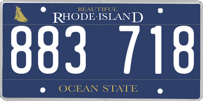 RI license plate 883718