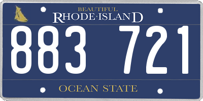RI license plate 883721