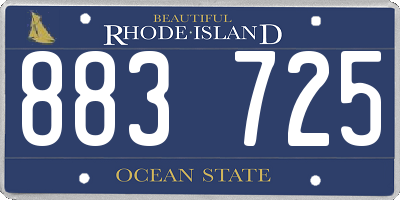 RI license plate 883725