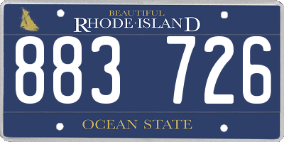RI license plate 883726