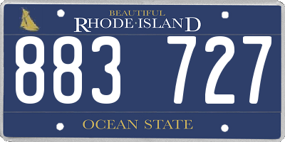 RI license plate 883727