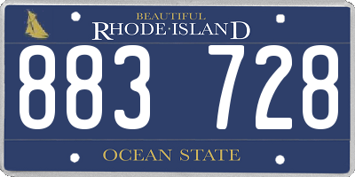 RI license plate 883728