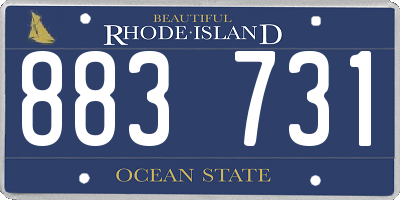 RI license plate 883731