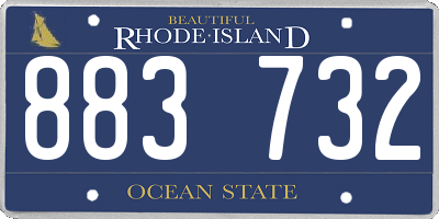RI license plate 883732