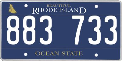 RI license plate 883733