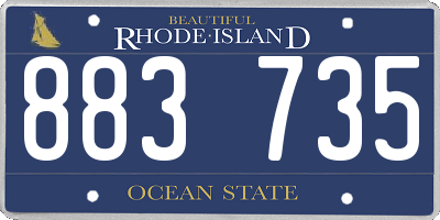 RI license plate 883735