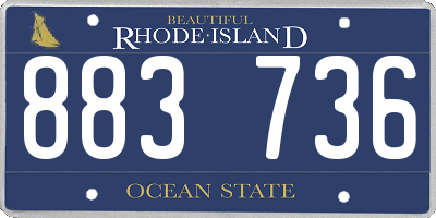 RI license plate 883736
