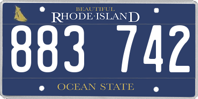 RI license plate 883742
