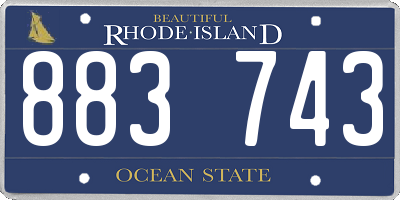RI license plate 883743