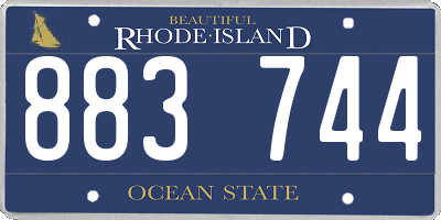 RI license plate 883744
