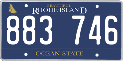 RI license plate 883746