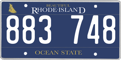 RI license plate 883748