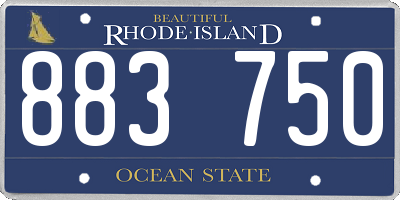 RI license plate 883750