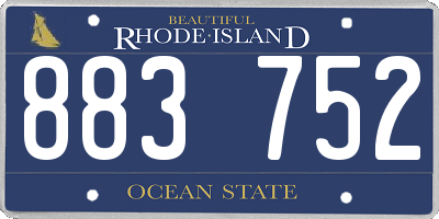 RI license plate 883752