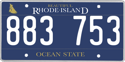 RI license plate 883753
