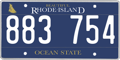 RI license plate 883754
