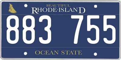 RI license plate 883755