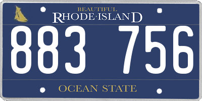 RI license plate 883756