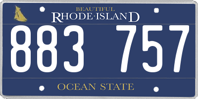 RI license plate 883757