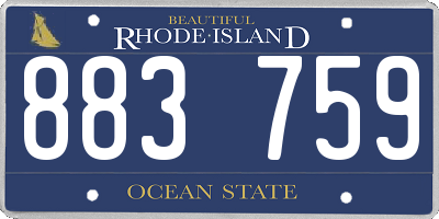 RI license plate 883759