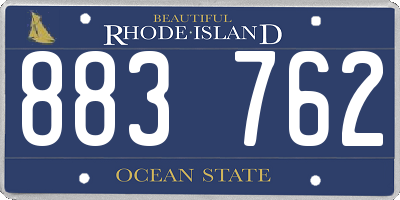 RI license plate 883762