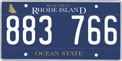 RI license plate 883766