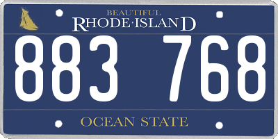 RI license plate 883768