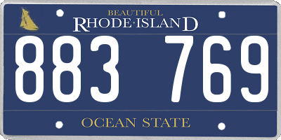 RI license plate 883769