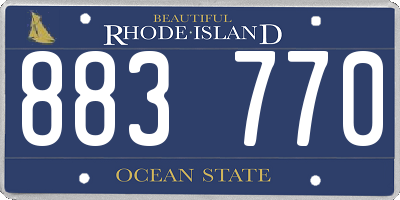 RI license plate 883770