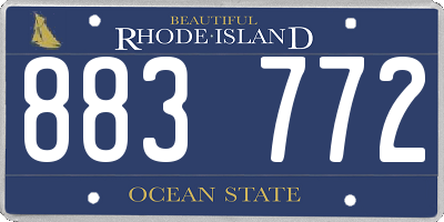 RI license plate 883772