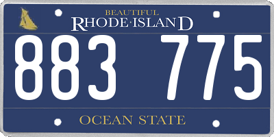 RI license plate 883775