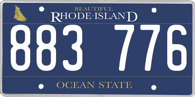 RI license plate 883776